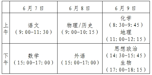 2024年高考时间是几月几号_考几天？