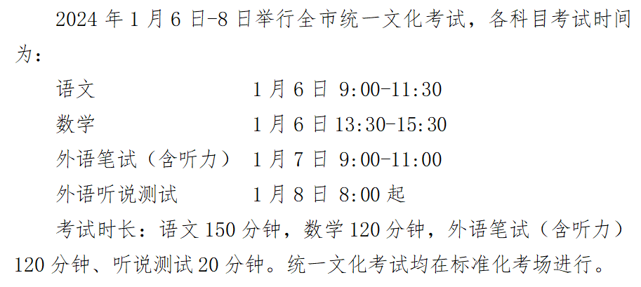 2024上海春考科目介绍