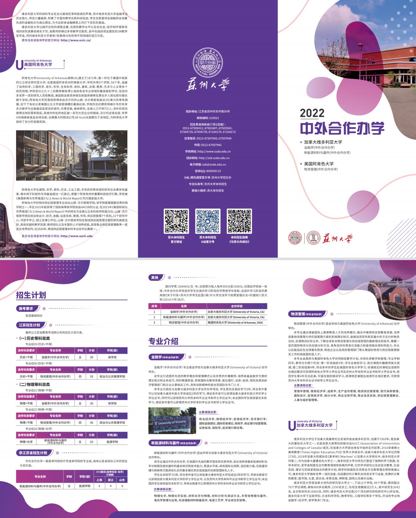 2022 Suzhou University Sino-Foreign Cooperative Education Admission Guide