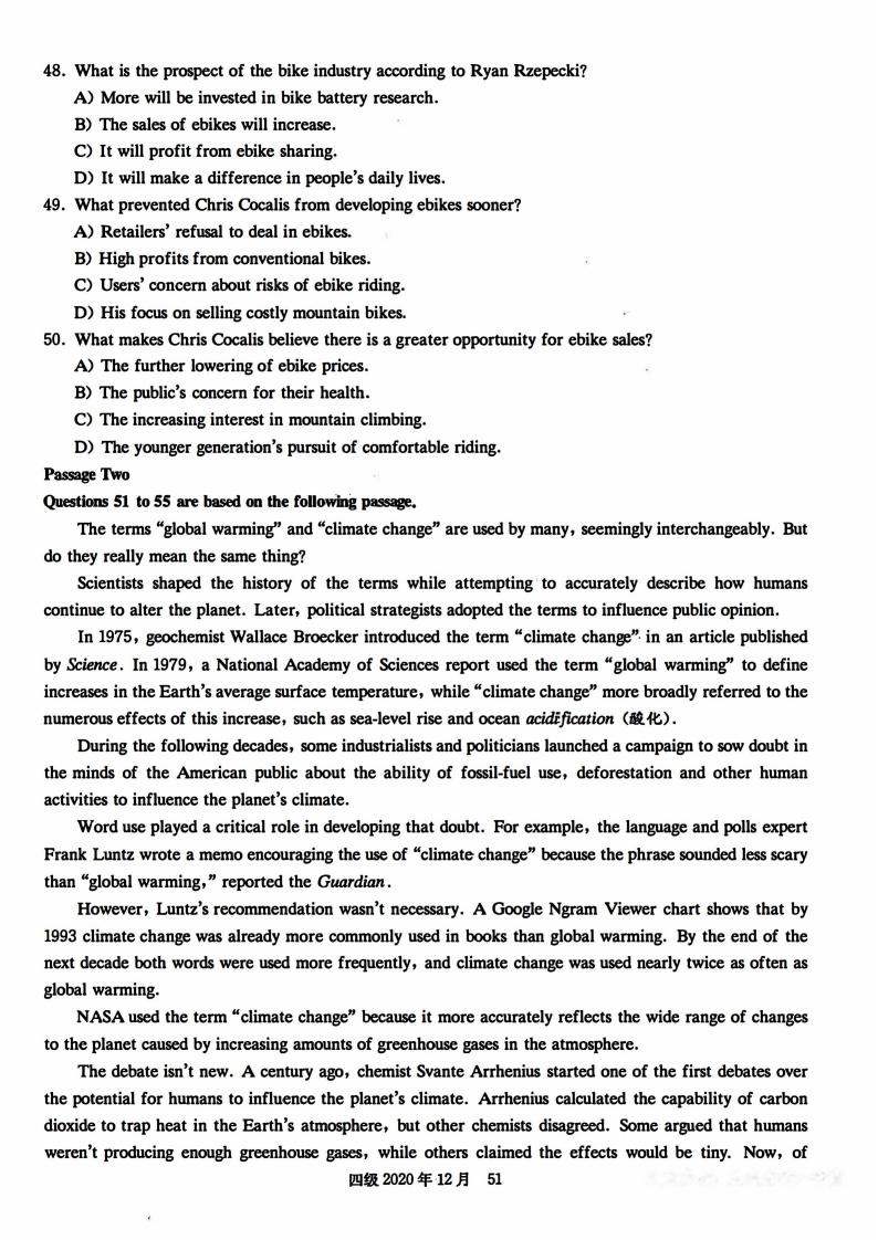 2020年12月英语四级<a href=https://www.211g.cn/tag/kaoshi.html target=_blank class=infotextkey>考试</a>真题<a href=https://www.211g.cn/tag/dianzi.html target=_blank class=infotextkey>电子</a>版（卷三）
