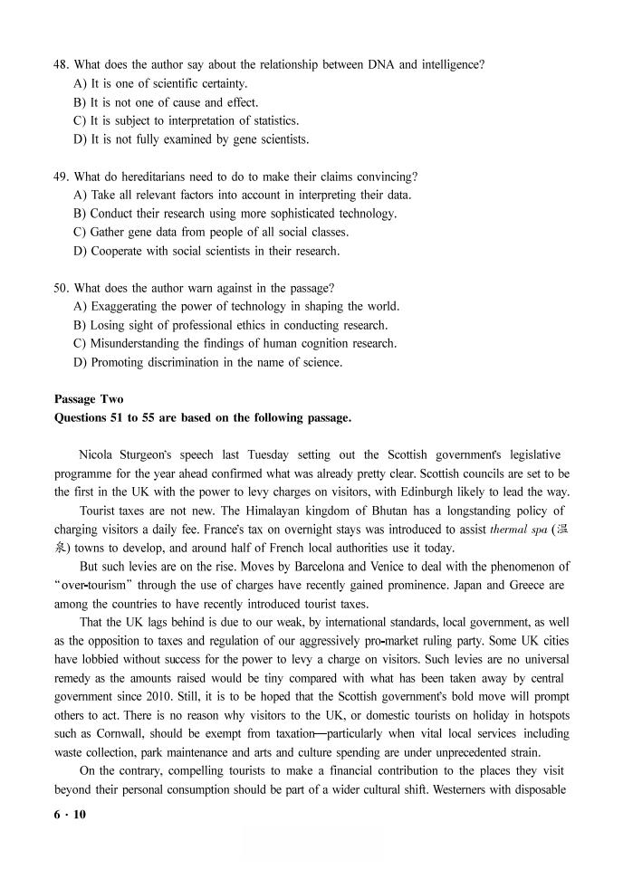 2021年6月英语六级<a href=https://www.211g.cn/tag/kaoshi.html target=_blank class=infotextkey>考试</a>真题试卷<a href=https://www.211g.cn/tag/dianzi.html target=_blank class=infotextkey>电子</a>版（第一卷）