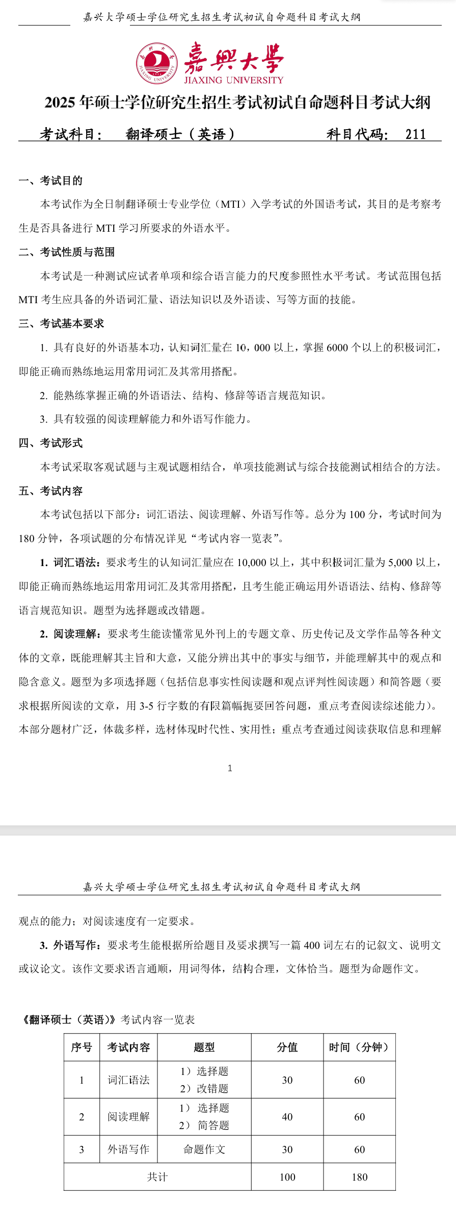 2025嘉兴<a href=https://www.211g.cn/tag/daxue.html target=_blank class=infotextkey>大学</a>考研大纲