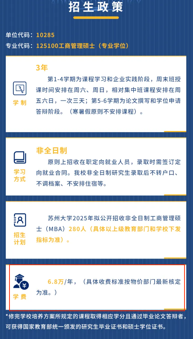 2025年<a href=https://www.211g.cn/tag/suzhou.html target=_blank class=infotextkey>苏州</a><a href=https://www.211g.cn/tag/daxue.html target=_blank class=infotextkey>大学</a>MBA学费是多少？