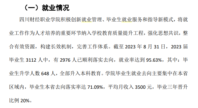 <a href=https://www.211g.cn/tag/sichuan.html target=_blank class=infotextkey>四川</a><a href=https://www.211g.cn/tag/caijing.html target=_blank class=infotextkey>财经</a><a href=https://www.211g.cn/tag/zhiye.html target=_blank class=infotextkey>职业</a><a href=https://www.211g.cn/tag/xueyuan.html target=_blank class=infotextkey>学院</a>2023就业率<a href=https://www.211g.cn/tag/shuju.html target=_blank class=infotextkey>数据</a>