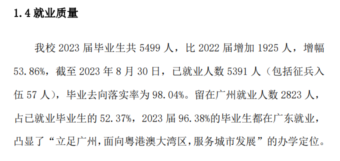 2023年广州<a href=https://www.211g.cn/tag/chengshi.html target=_blank class=infotextkey>城市</a><a href=https://www.211g.cn/tag/zhiye.html target=_blank class=infotextkey>职业</a><a href=https://www.211g.cn/tag/xueyuan.html target=_blank class=infotextkey>学院</a>就业率