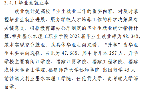 福州墨尔本理工<a href=https://www.211g.cn/tag/zhiye.html target=_blank class=infotextkey>职业</a><a href=https://www.211g.cn/tag/xueyuan.html target=_blank class=infotextkey>学院</a>2022年就业率<a href=https://www.211g.cn/tag/shuju.html target=_blank class=infotextkey>数据</a>