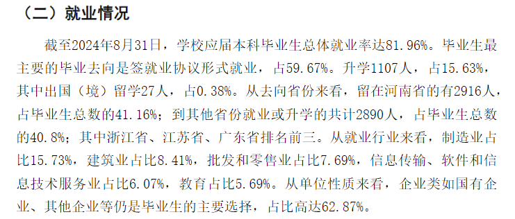 2024届洛阳理工<a href=https://www.211g.cn/tag/xueyuan.html target=_blank class=infotextkey>学院</a>就业率